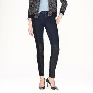 J. Crew Toothpick Mid Rise Skinny Ankle Jean in Black Blocked Indigo